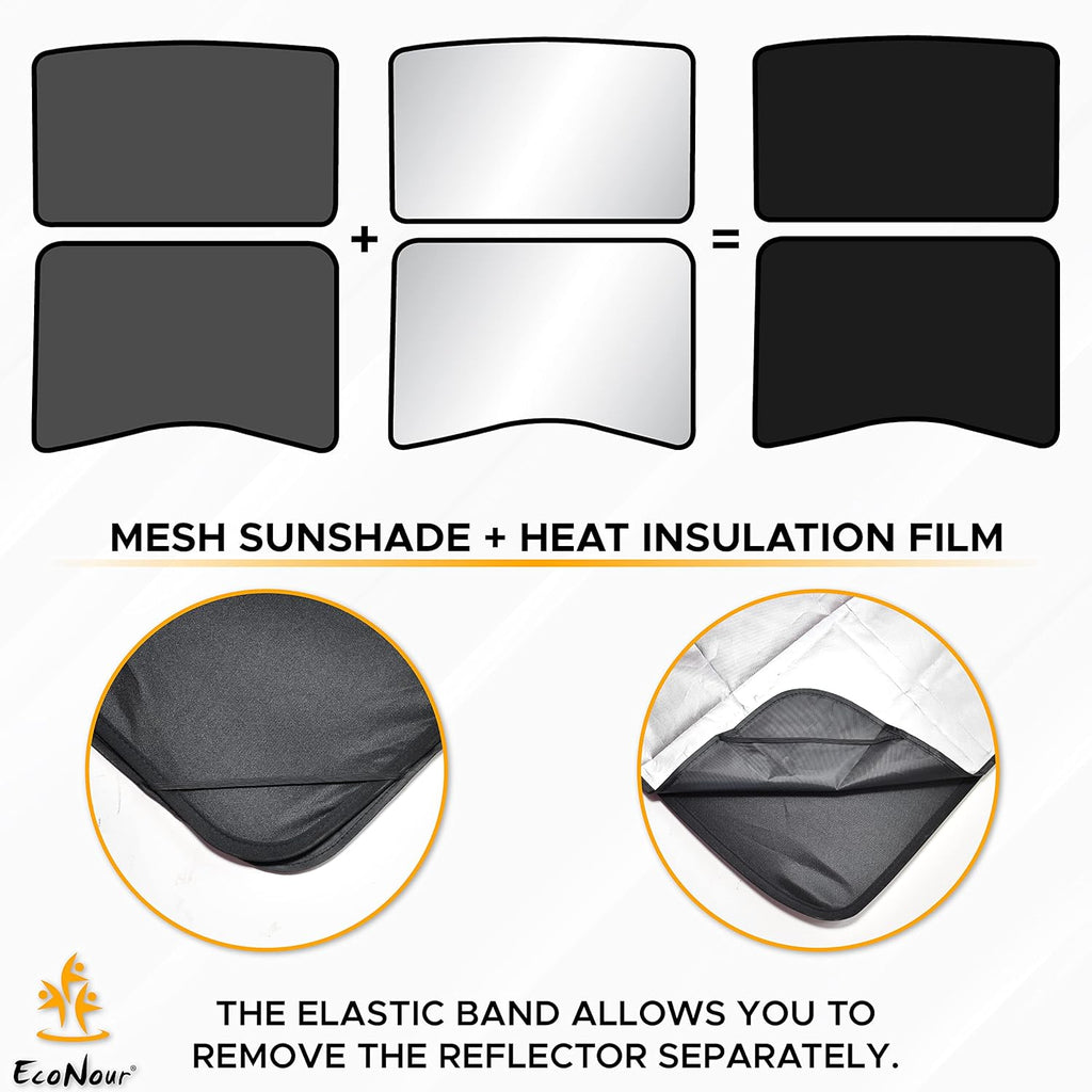 Foldable Sunroof Shade Cover with Heat Insulation Film, Pack of 2 R52846