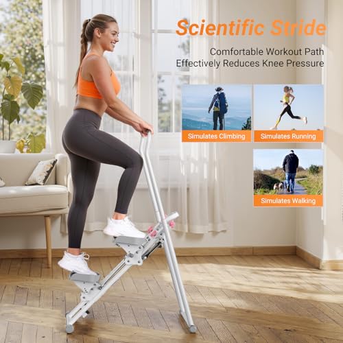 Compact Folding Vertical Climber Machine with Adjustable Handlebar & Pedals C4390