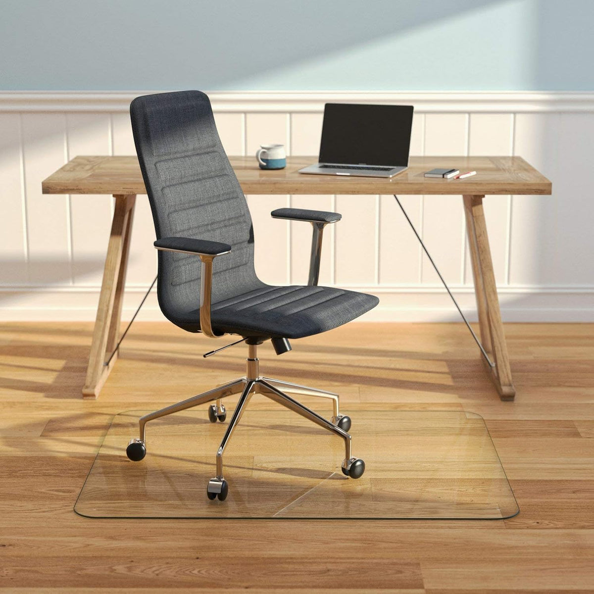 Glass Office Chair Mat Rectangle 36 x 48 Ultra Clear N2323