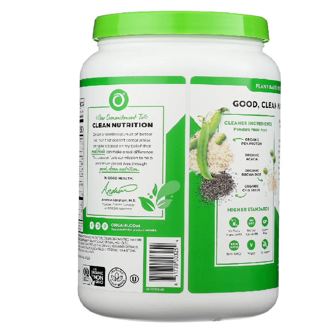 Sweet Vanilla Bean Organic Protein Powder, 2.05 lb W30948