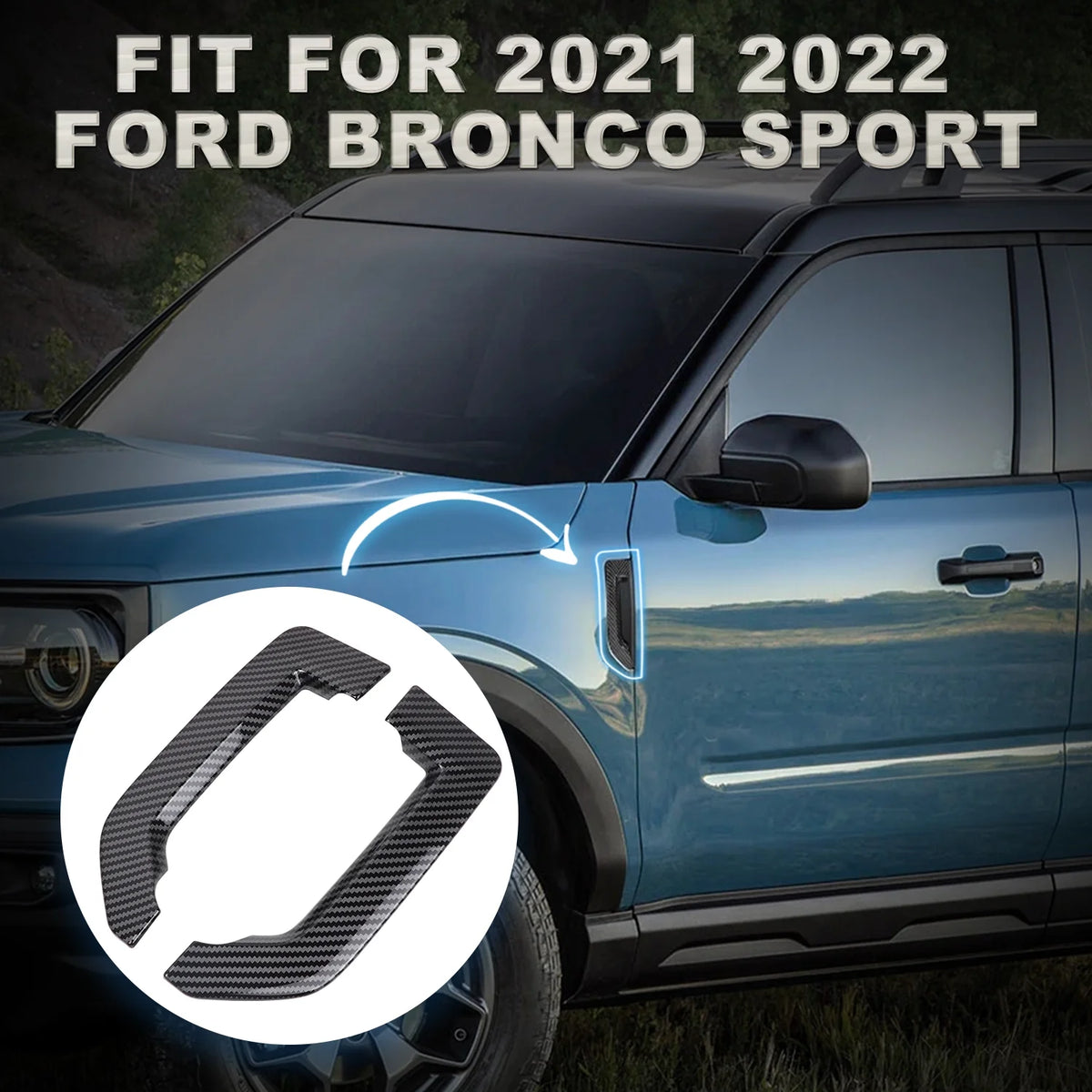 Carbon Fiber Side Fender Vents Trim for Ford Bronco Sport X227841