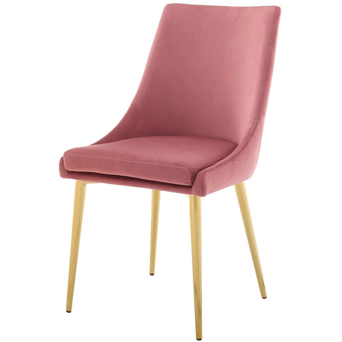 Pink Velvet Fabric Metal Steel Dining Chair X123187