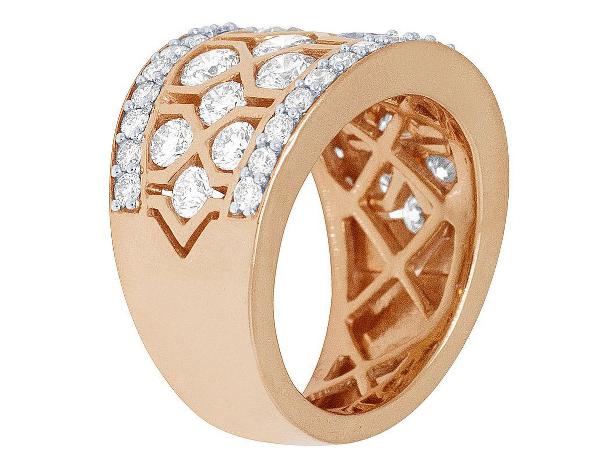 Geometric Mesh Diamond Band Ring L691
