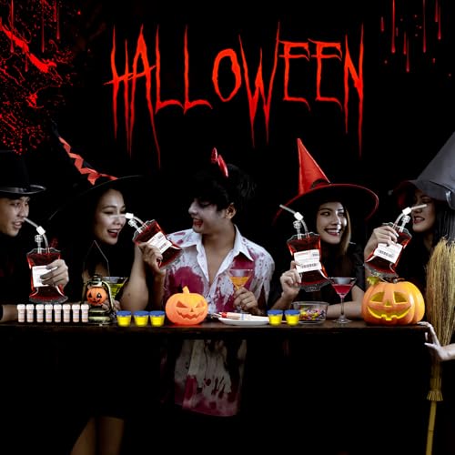 84 Pcs Halloween Party Supplies Empty Pill Bottle Blood Bag Specimen Cup Urine Sample Jar 20 ml Plastic Syringe with Sticky Label Z827
