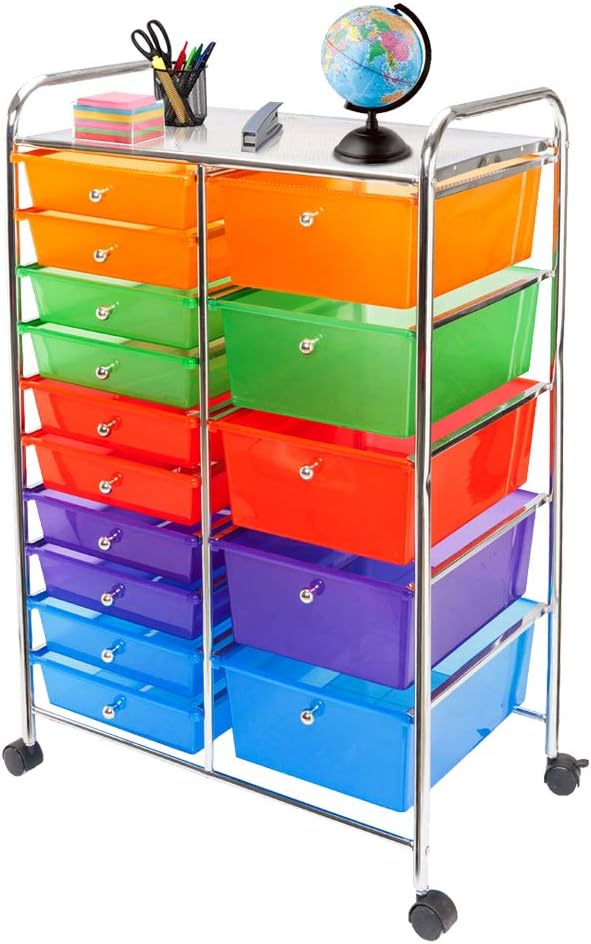 15-Drawer Rolling Storage Cart (Black) N537