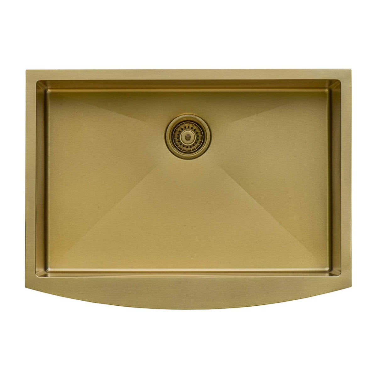 30-Inch Apron-Front Farmhouse Kitchen Sink Brass Tone Matte Gold Stainless Steel Single Bowl T955322