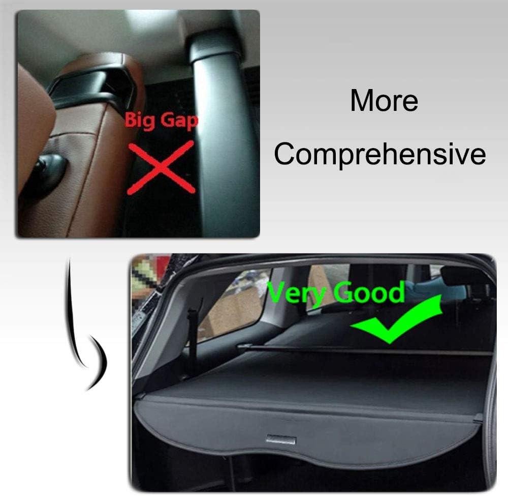 Cargo Security Rear Trunk Cover Retractable Black D180