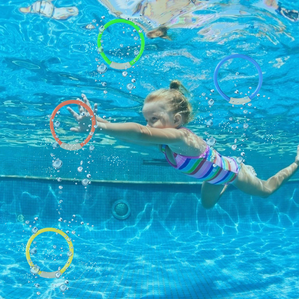 Colorful Pool Sink Ring Toy for Kids K22936