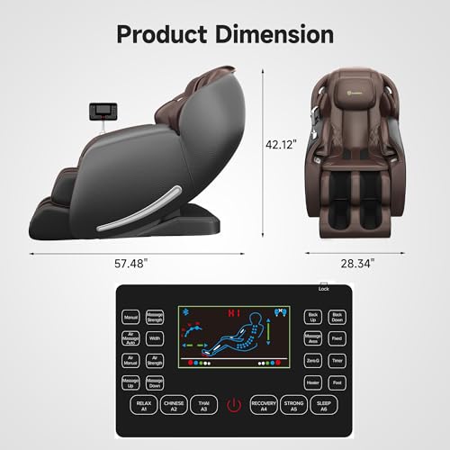 Brown Full Body Zero Gravity SL-Track Shiatsu Massage Recliner Chair O162528