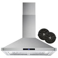 380 CFM Convertible Wall Mount Range Hood with Carbon Filter Kit I78454