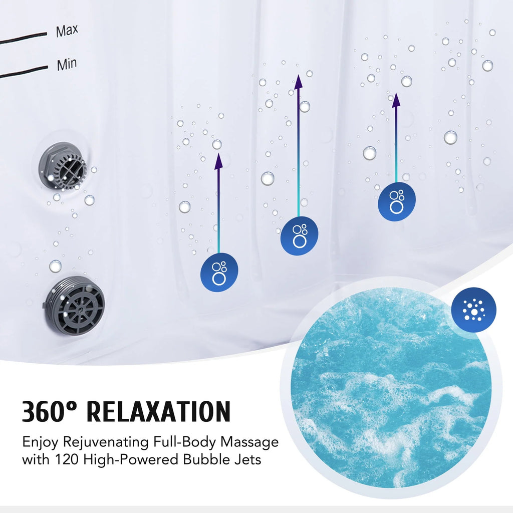 4 Person 6ft Inflatable Hot Tub Pool with Massage Jets P627107