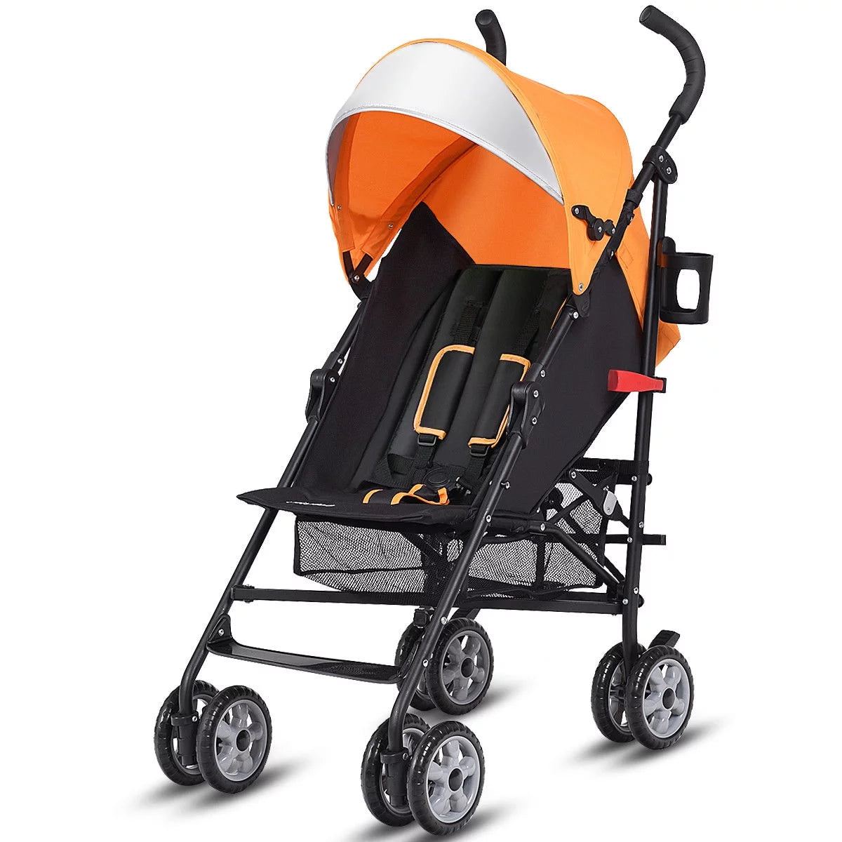 Folding Lightweight Umbrella Stroller with Storage Basket Black C326