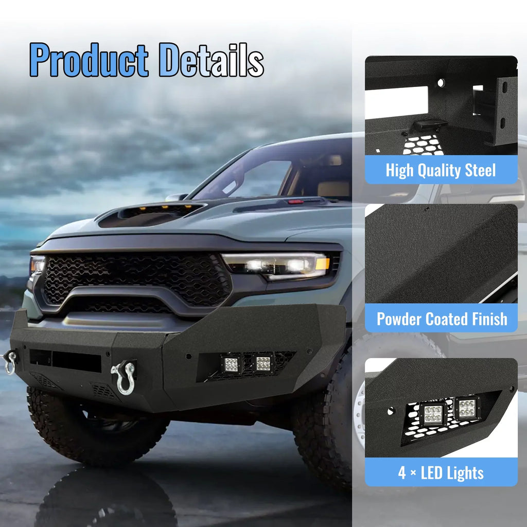 Front Bumper with D-Ring LED Fog Light H293