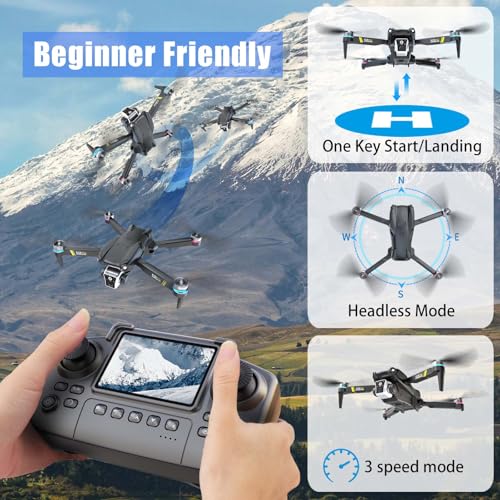 1080p Brushless Drone with Camera, 2 Batteries N105