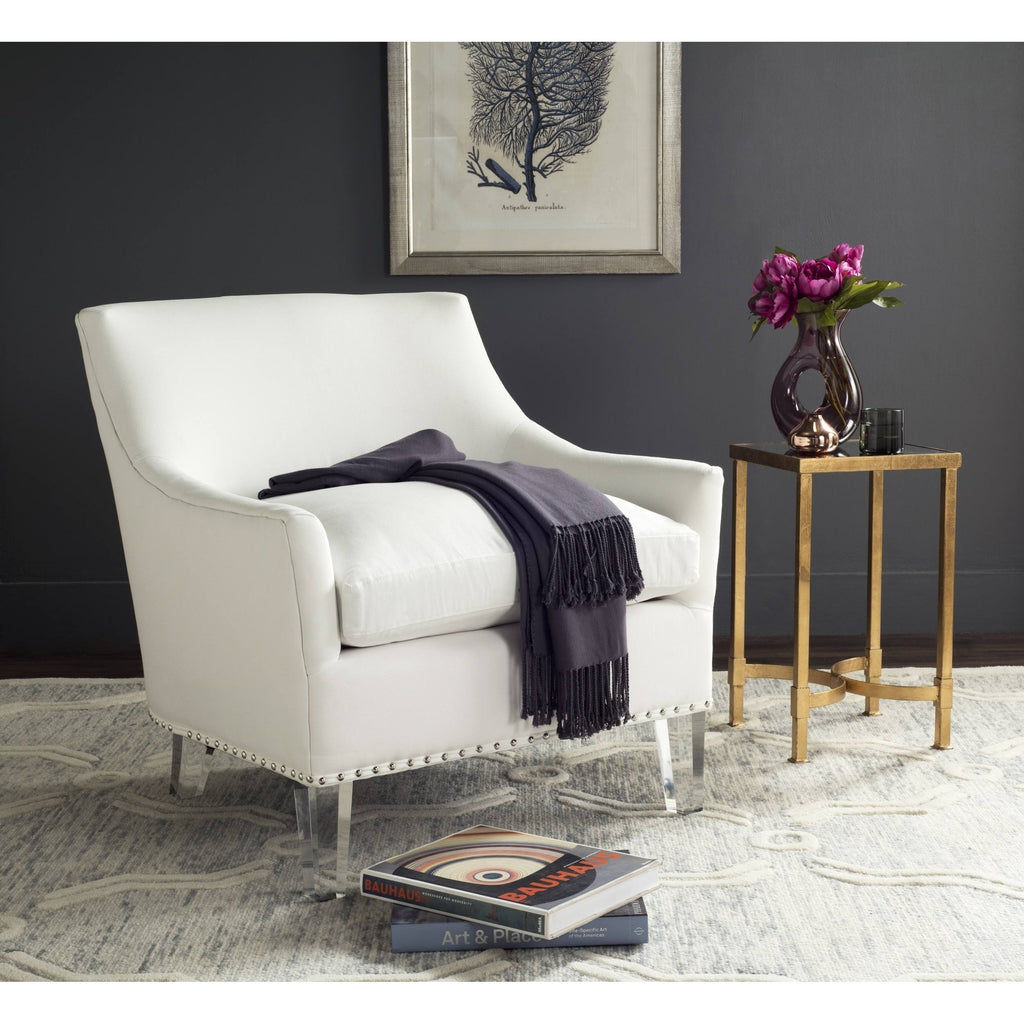 White Tufted Club Chair O382