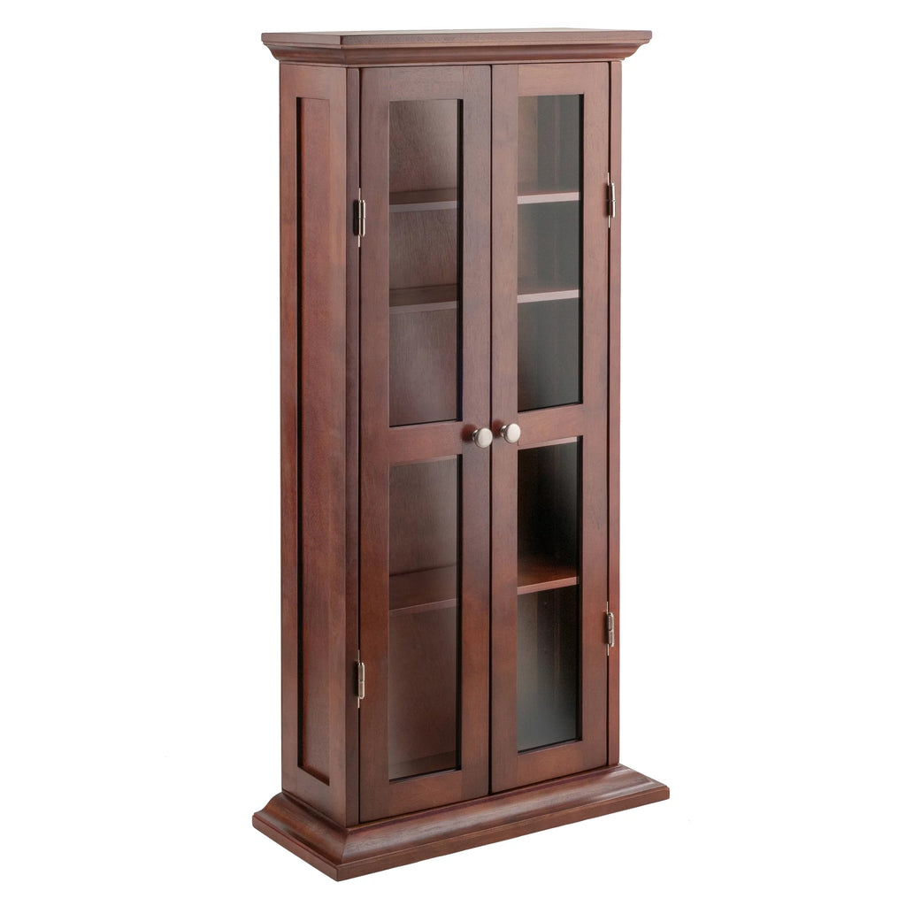 Walnut Finish Wood Media Cabinet K48566