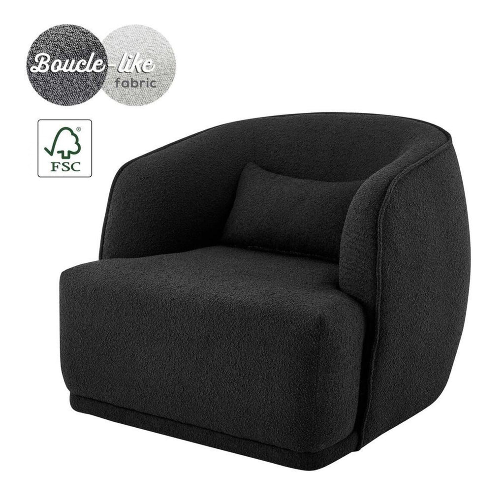 Black Fabric Swivel Accent Chair P15595