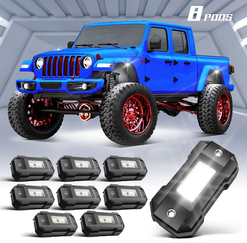 White 8 Pod Waterproof LED Rock Lights H79287
