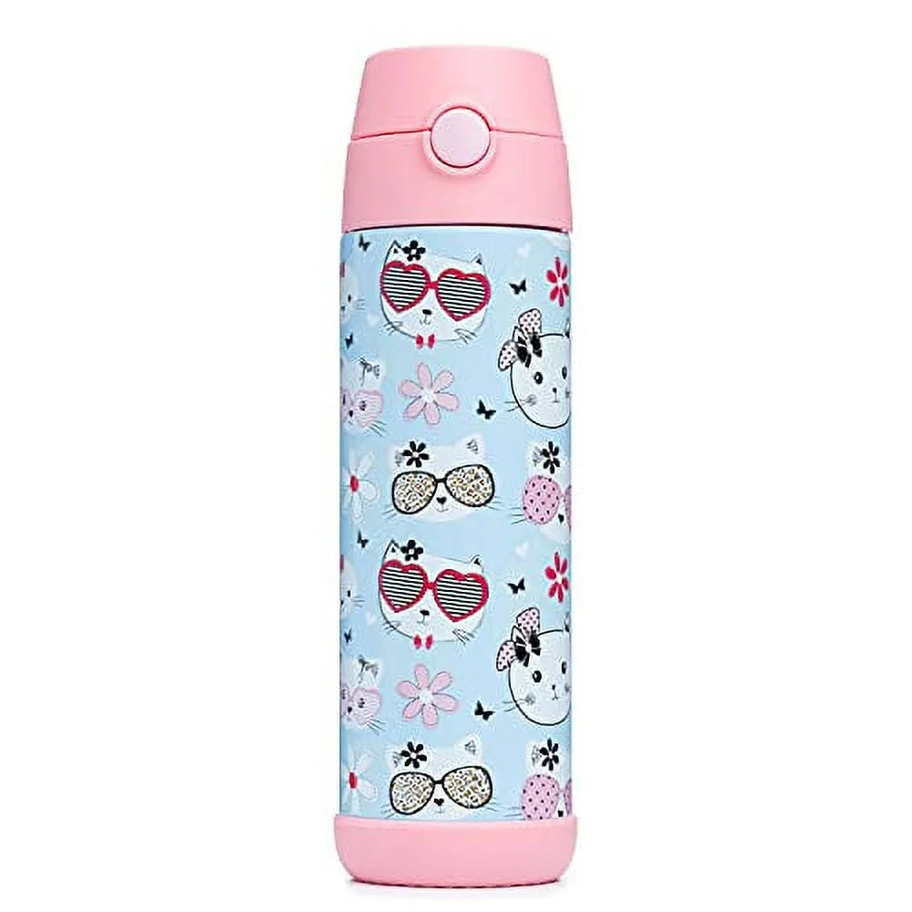 17oz Insulated Stainless Steel Kids Water Bottle with Straw C617