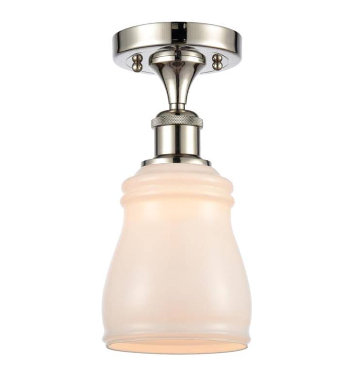 White and Polished Chrome Semi-Flush Mount G1242