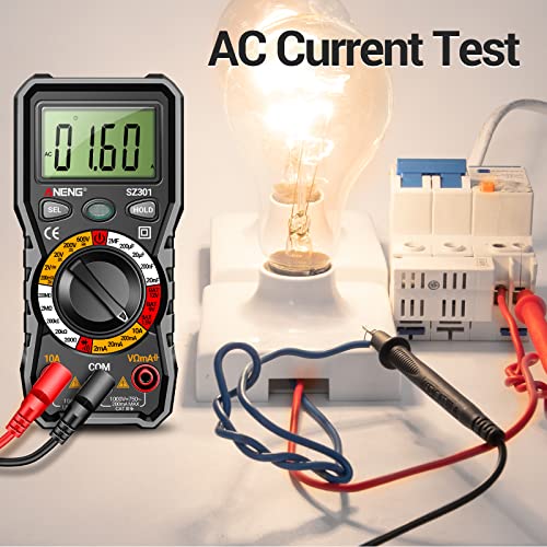Digital Multimeter with Case, DC AC Voltmeter, Ohm Volt Amp Meter L3665