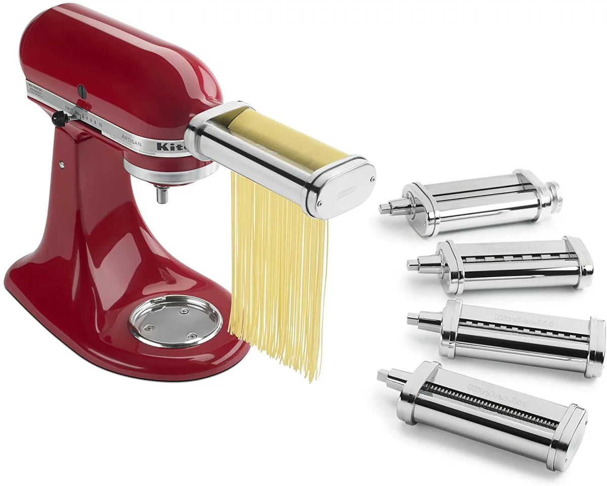 White Pasta Press Attachment with 6 Interchangeable Pasta Plates Z500