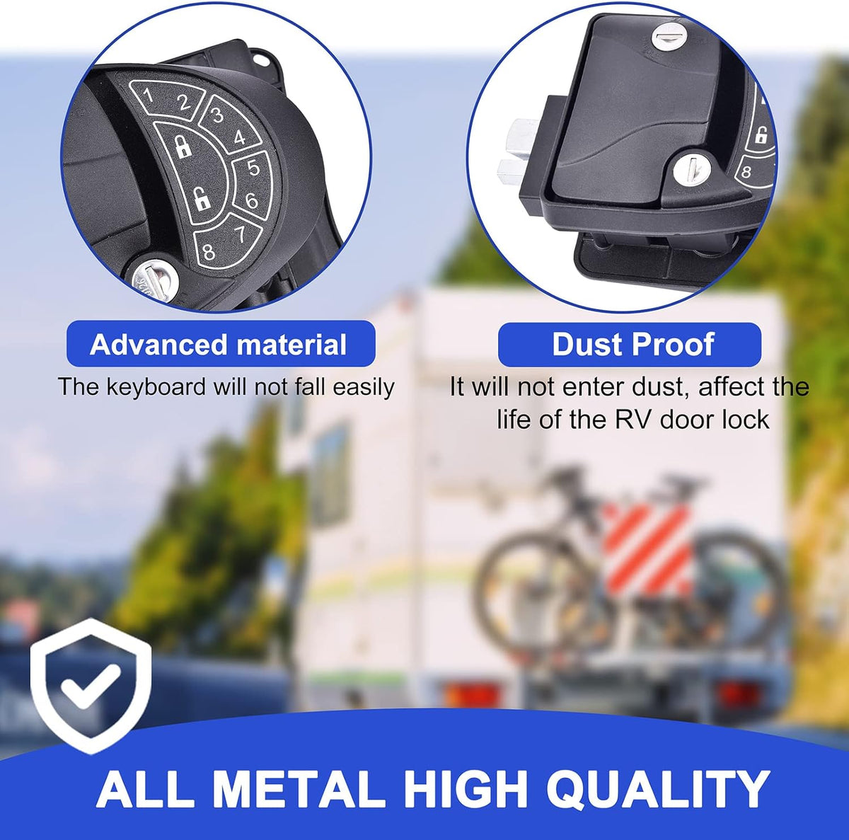Waterproof Shockproof Metal RV Door Lock with Keypad G110531