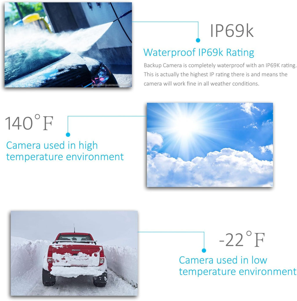 IP69K Waterproof Wireless Backup Camera System H87507
