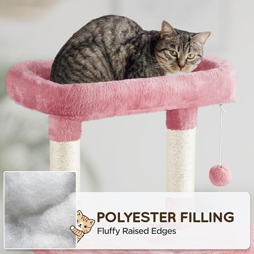 63 Inches Tall Cat Tree with Scratching Posts G92038