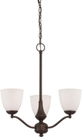 Three Light Vanity Frosted Glass Brushed Nickel Fixture R304