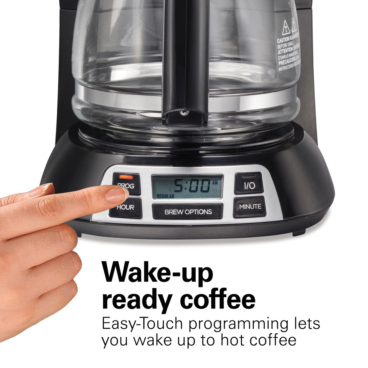 Programmable Coffee Maker, 12 Cups, Stainless Steel H2816
