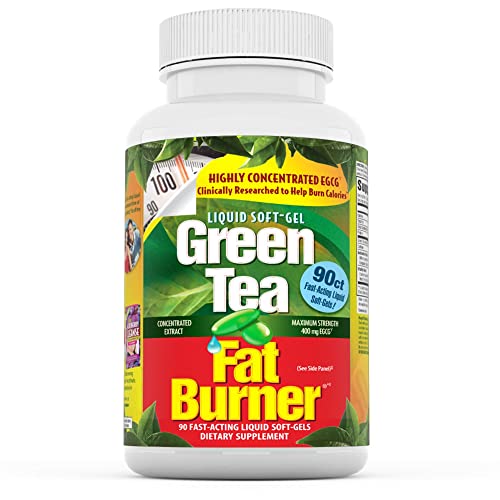 Green Tea Fat Burner 400 mg EGCG 90 Liquid Soft-Gels Pack of 2 X589