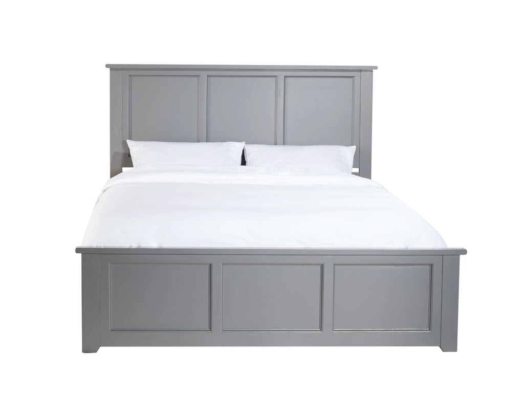 Queen Wood Platform Bed with Panel Headboard and Footboard Q5030