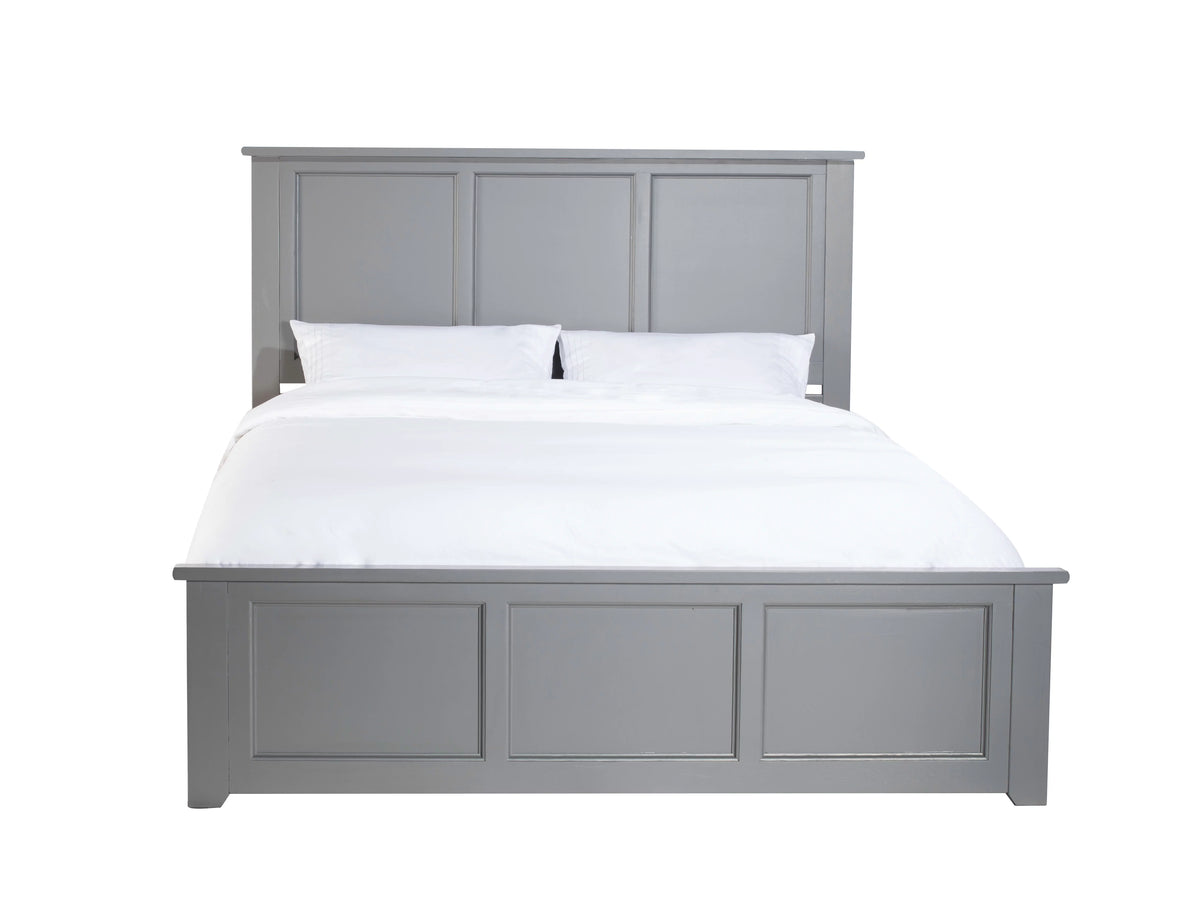 Queen Wood Platform Bed with Panel Headboard and Footboard Q5030