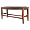 Solid Wood Counter Height Bench in Dark Oak I5519