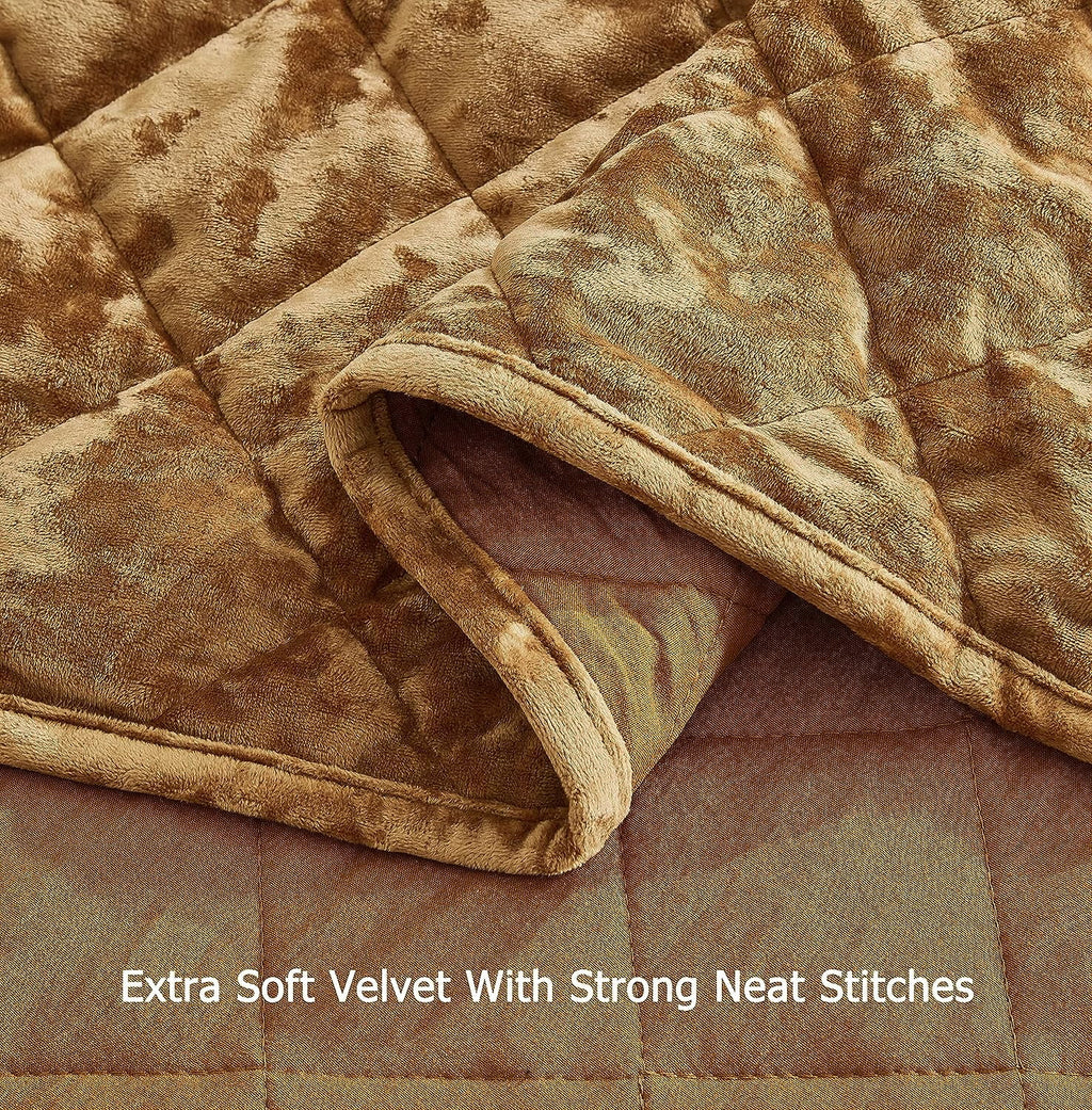 King Size 3-Piece Velvet Quilt Set with Diamond Stitch Quilting R13091