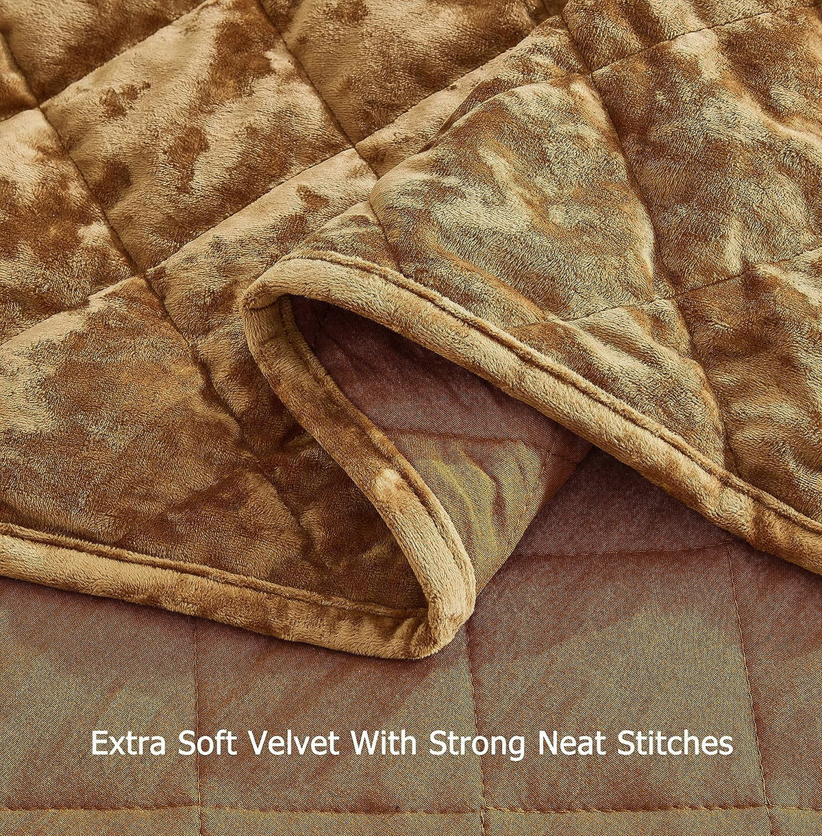 King Size 3-Piece Velvet Quilt Set with Diamond Stitch Quilting R13091