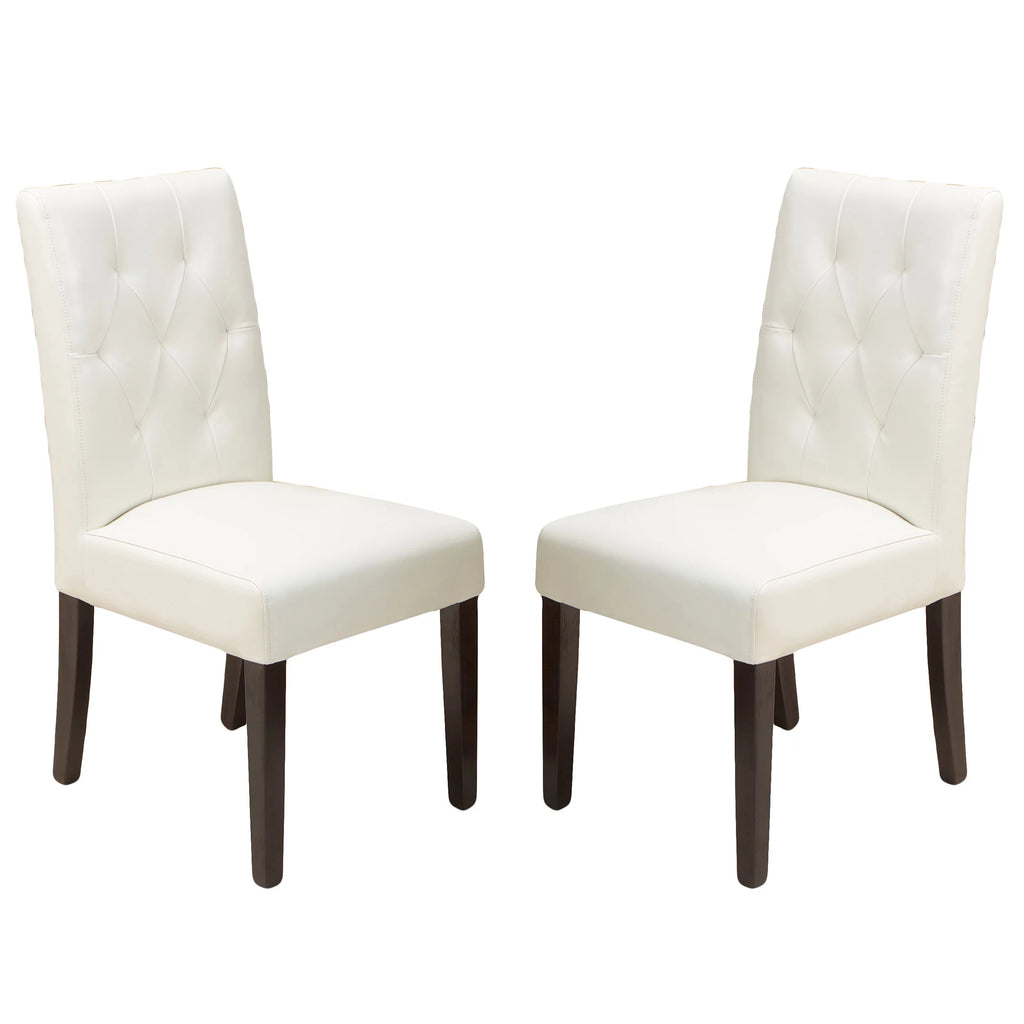 Ivory Bonded Leather Dining Chair Set of 2 N332263