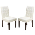 Ivory Bonded Leather Dining Chair Set of 2 N332263