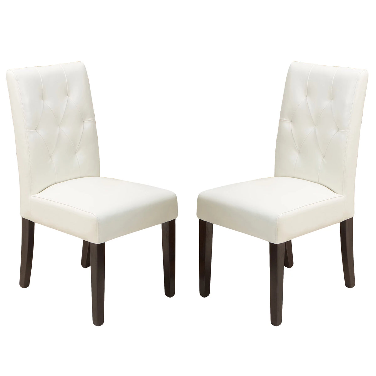 Ivory Bonded Leather Dining Chair Set of 2 N332263