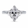 14K White Gold Moissanite Diamond Engagement Ring H118