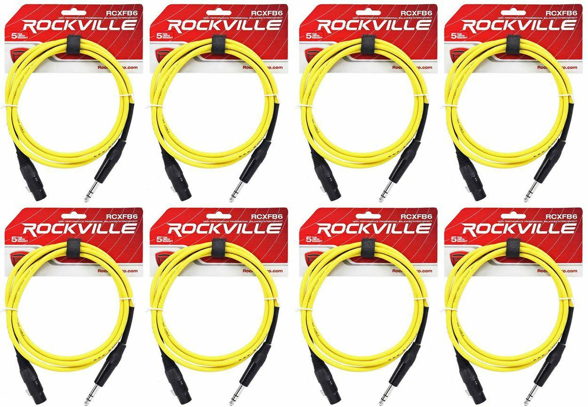 6 ft Female XLR to 1/4 in TRS Balanced Cables D5849