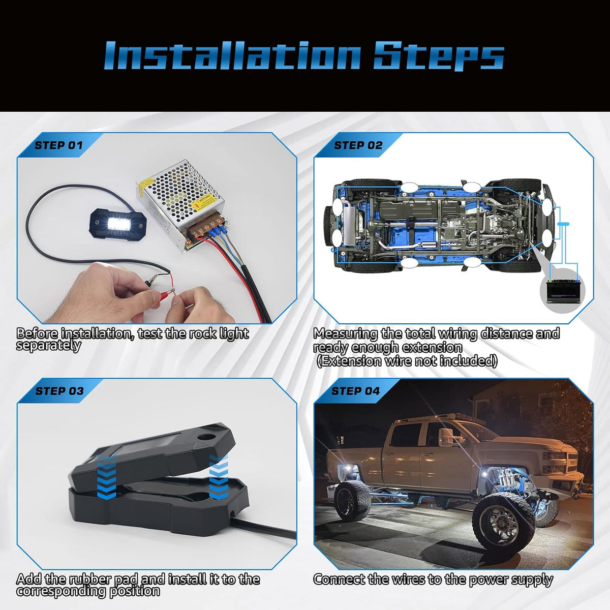 White 8 Pod Waterproof LED Rock Lights H79287