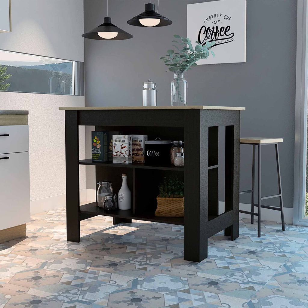 White Light-Oak Kitchen Island Q199163