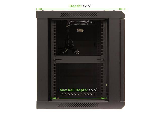 9U Wall Mount Network Server Cabinet Rack Enclosure Glass A903284