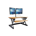 32" Height Adjustable Standing Desk Converter Teak Wood Grain P3075