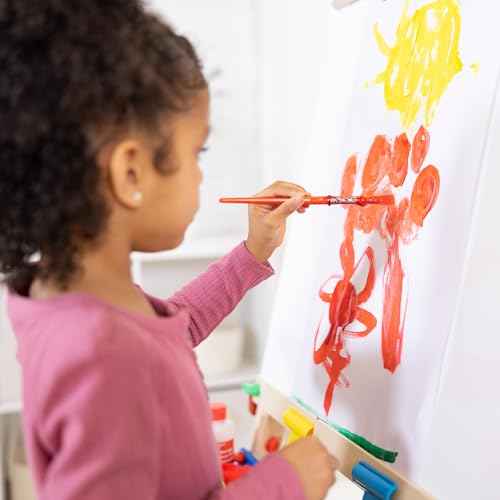 Wooden Double-Sided Art Easel with Dry-Erase Board, Chalkboard & Paper Roller Y1054