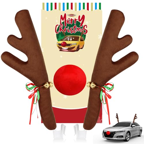 Car Reindeer Antler and Nose Kit Decoration Set V6752