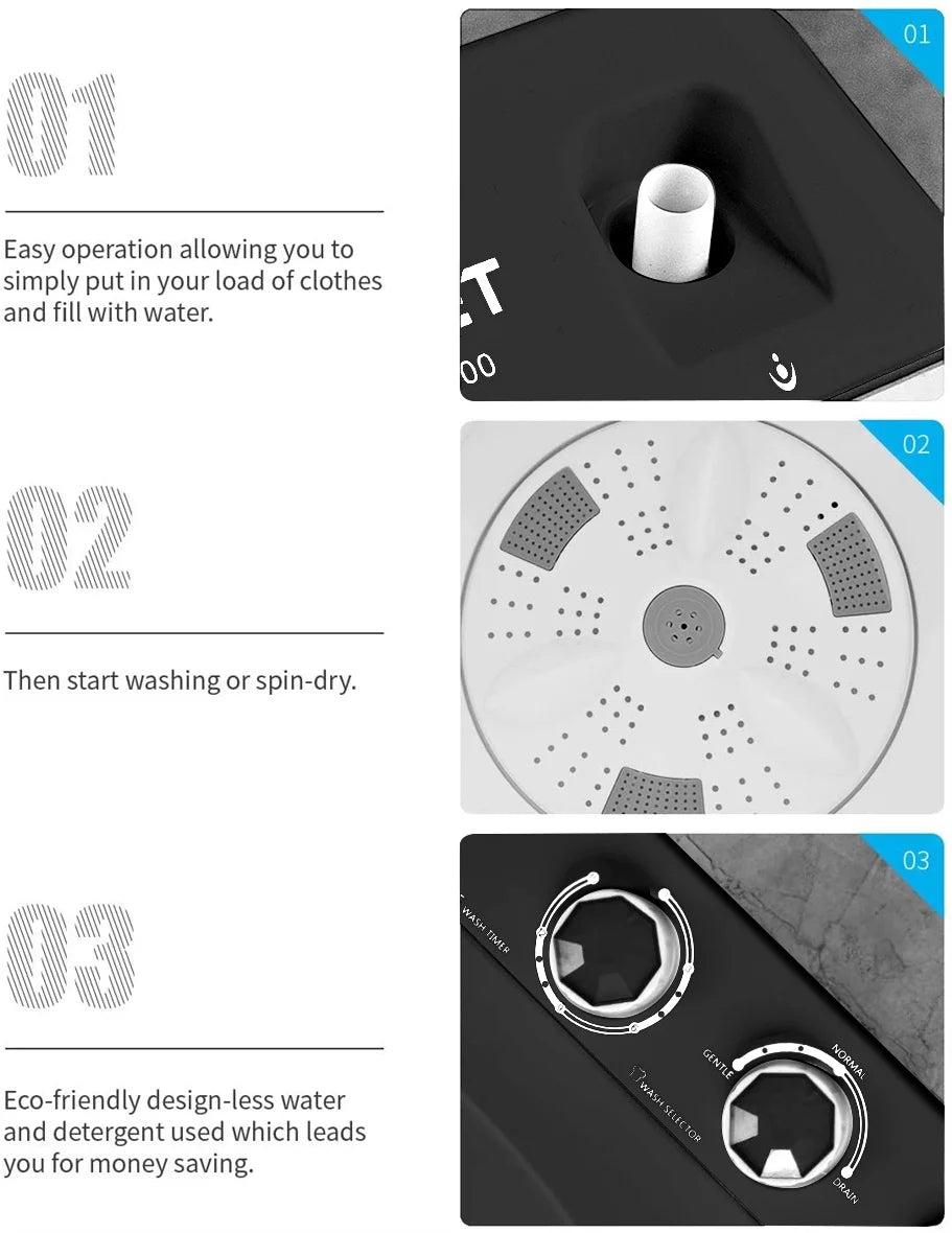 26lbs Portable Semi-automatic Twin Tub Washing Machine V176