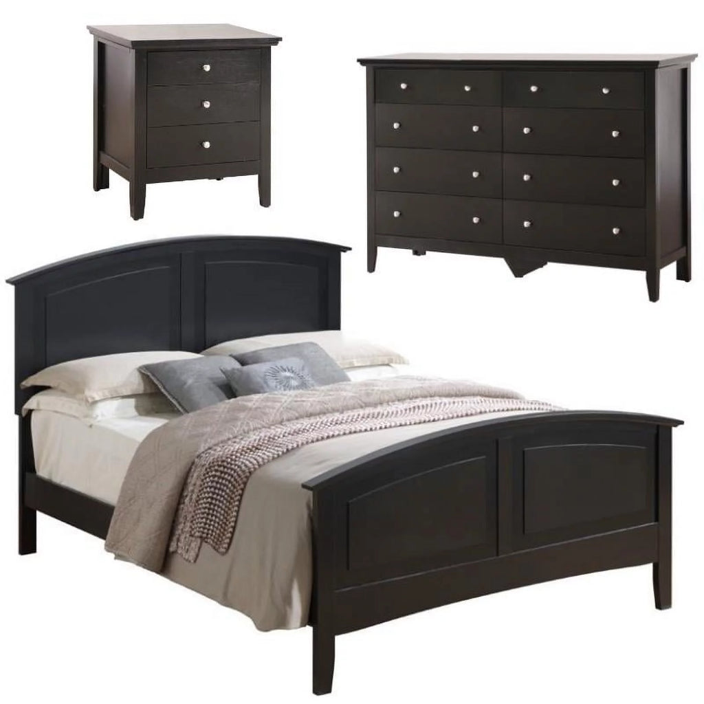 3-Piece Full Bed 8-Drawer Dresser and 3-Drawer Nightstand B749584